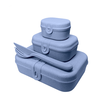 Koziol Lunchbox Set inkl. Besteck PASCAL READY, 4-teilig 1 Set, Farbe: blau - Bild-Darstellung des Produktes 1