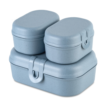 Koziol Lunchbox Set PASCAL READY MINI, 3-teilig 1 Set, Farbe: blau - Bild-Darstellung des Produktes 1
