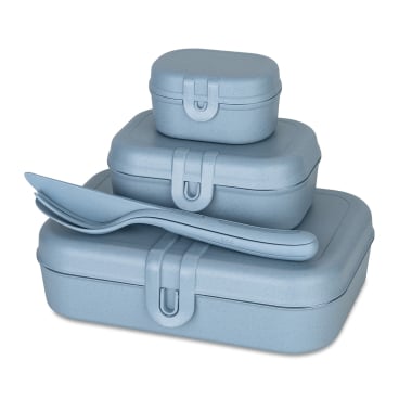 Koziol Lunchbos Set PASCAL READY inkl. Besteck, 4-teilig 1 Set, Farbe: blau - Bild-Darstellung des Produktes 1