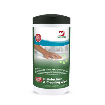 Dreumex Desinfektionstücher Disinfectant & Cleaning Wipes 1 Spenderdose = 80 Tücher, Maße Tuch (L x B): 190 x 175 mm - Bild-Darstellung des Produktes 1