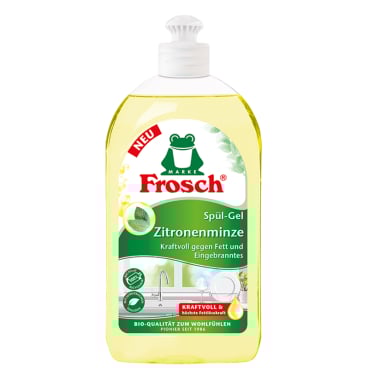 Frosch Zitronenminze Spülmittel, hohe Fettlösekraft 1 Karton = 8 Flaschen à 500 ml - Bild-Darstellung des Produktes 1