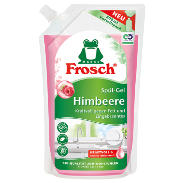 Frosch Himbeere Spülmittel Nachfüllbeutel, hautfreundlich 1 Karton = 8 Nachfüllbeutel à 800 ml - Bild-Darstellung des Produktes 1