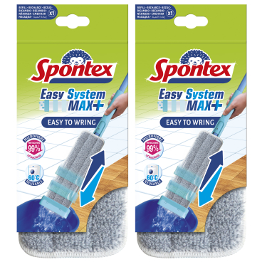 Spontex Easy Max+ Wischmop Mikrofaserbezüge, waschbar bis 60 °C 1 Packung = 2 Mikrofaserbezüge - Bild-Darstellung des Produktes 1