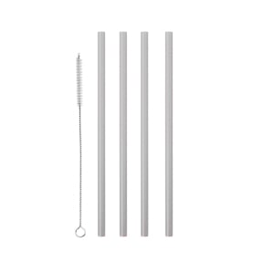 Metaltex Strohhalme, Kunststoff – 1 Packung = 12 Stück, transparent