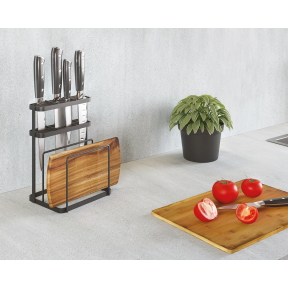 Metaltex Tokyo Lava Keukenrolhouder Metaal Zwart Met Afrolstopper - Made In Italy