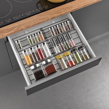 Metaltex X-Pand Gewürzschublade Lava – Maße: 26-51 x 47 x 3 cm