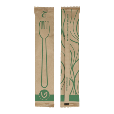 Verive Holzgabel, gewachst, 16 cm, einzeln verpackt 1 Packung = 100 Stück - Bild-Darstellung des Produktes 1