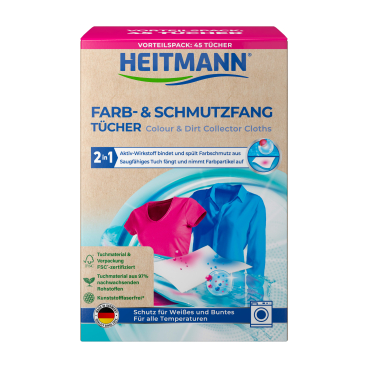 HEITMANN Farb & Schmutzfangtücher 1 Vorteilspack = 45 Tücher - Bild-Darstellung des Produktes 1