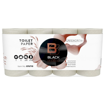 BlackSatino GreenGrow Toilettenpapier, 3-lagig, CT10-kompatibel 1 Packung = 8 Rollen à 200 Blatt - Bild-Darstellung des Produktes 1
