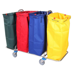 Floorstar GmbH Floorstar Trennwagen 4 - Edelstahl, wie Abbildung, jedoch ohne Entsorgungssäcke, TW 4 ES