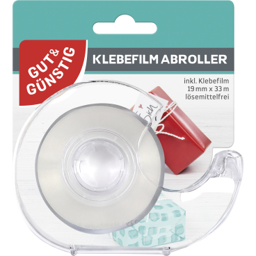 Klebefilm mit Abroller Set, 33 m x 19 mm, 2-teilig 1 Set = 1 Abroller + 1 Rolle, transparent - Bild-Darstellung des Produktes 1
