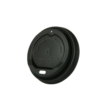 Greenbox Kaffeebecher Deckel, CPLA, Ø 8 cm 1 Packung = 50 Stück, Farbe: schwarz - Bild-Darstellung des Produktes 1
