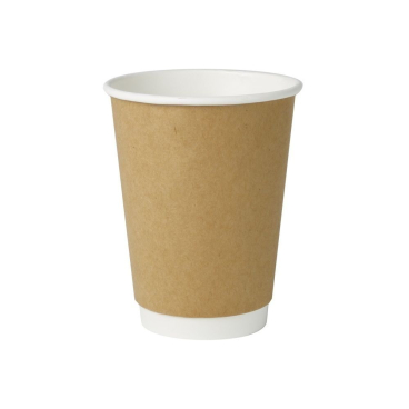 Greenbox Pappbecher doppelwandig, 300 ml, Ø 9 cm 1 Karton = 20 Packungen à 25 Stück, Farbe: braun - Bild-Darstellung des Produktes 1