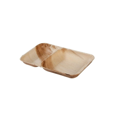 Greenbox Palmware® Menüschalen, 25 x 15 cm, 2-geteilt 1 Karton = 8 Packungen à 25 Stück - Bild-Darstellung des Produktes 1