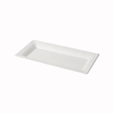 Greenbox Teller, Zuckerrohr, weiß, rechteckig 1 Packung = 50 Stück, Maße (L x B): 26 x 13 cm - Bild-Darstellung des Produktes 1