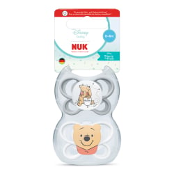 NUK Perfekt Match Air Disney Winnie the Pooth Schnuller, 2er-Set, Babyschnuller für gesunde Zahn- und Kieferentwicklung, 1 Packung = 2 Stück, Größe 0-6 Monate 10175358