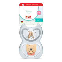 NUK Perfekt Match Air Disney Winnie the Pooth Schnuller, 2er-Set, Babyschnuller für gesunde Zahn- und Kieferentwicklung, 1 Packung = 2 Stück, Größe 6-18 Monate 10176351