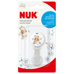 NUK Disney Winnie Puuh Schnullerband, mit Befestigungsring, Schnullerkette für alle Schnuller mit und ohne Ring, 1 Stück 10256512