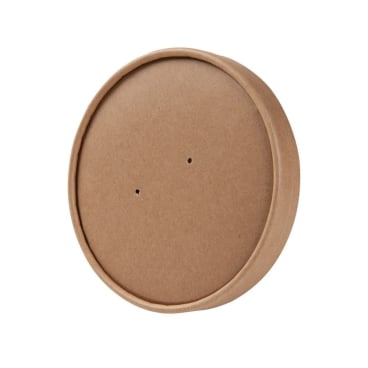 Greenbox Karton Membrandeckel für heiße Bechergerichte, Ø 11,5 cm 1 Packung = 25 Stück, Farbe: braun - Bild-Darstellung des Produktes 1