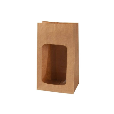 Greenbox Bodenbeutel S, braun, PLA-Fenster, 9 x 6 x 19,5 cm 1 Karton = 500 Stück - Bild-Darstellung des Produktes 1