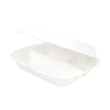 Greenbox Menüschale mit Klappdeckel, HP4/3, rechteckig, 3-geteilt 1 Packung = 50 Stück - Bild-Darstellung des Produktes 1
