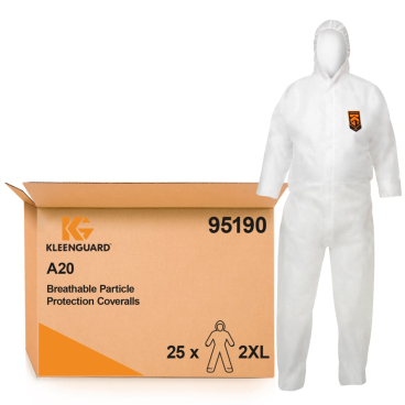 KLEENGUARD® A20 atmungsaktiver Schutzanzug mit Kapuze, weiß 1 Karton = 25 Stück, Größe XXL (58 - 62) - Bild-Darstellung des Produktes 1