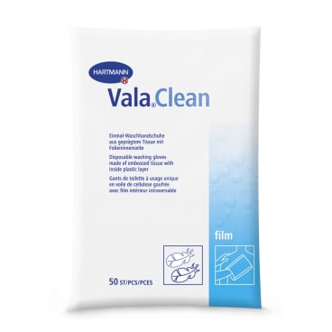 Vala®Clean film Waschhandschuhe 1 Packung = 50 Stück - Bild-Darstellung des Produktes 1