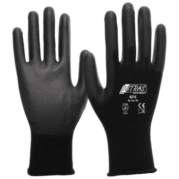 NITRAS Nylon-PU-Handschuhe, schwarz 1 Karton = 240 Paar, Größe XXXL (11) - Bild-Darstellung des Produktes 1