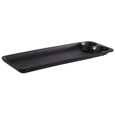 APS NERO Tablett mit 2 integrierten Dipschälchen Maße (L x B x H): 41 x 15 x 2,5 cm - Bild-Darstellung des Produktes 1