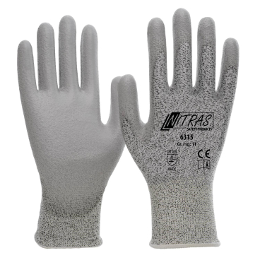 NITRAS Schnittschutzhandschuhe, PU grau 1 Karton = 100 Paar, Größe L (8) - Bild-Darstellung des Produktes 1