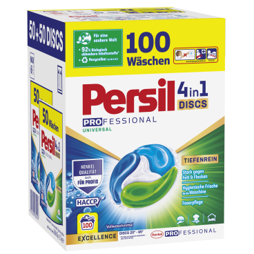 Persil Professional 4in1 Discs Vollwaschmittel, 100 WL 1 Paket = 2 Packungen à 50 Waschpods, 100 Waschladungen - Bild-Darstellung des Produktes 1