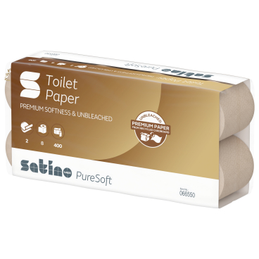 Satino PureSoft Toilettenpapier, 2-lagig, MT1-kompatibel 1 Packung = 8 Rollen à 400 Blatt - Bild-Darstellung des Produktes 1