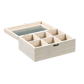 Kesper Aufbewahrungsbox fr Tee, Bambus, wei  1 Aufbewahrungsbox, Mae (B  x L x H): 16 x 22 x 9 cm