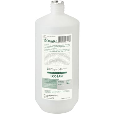 Physioderm® Ecosan Flüssigreiniger 1000 ml - Rundflasche (1 Karton = 10 Flaschen) - Bild-Darstellung des Produktes 1