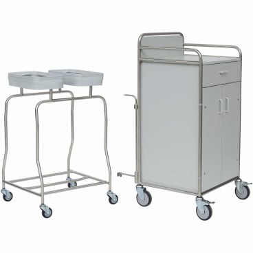 novocal Stationswagen SW 700 inkl. Hohem Frischwäscheschrank Kombination Zweifachsammler + 1 Schublade - Bild-Darstellung des Produktes 1
