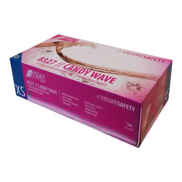 NITRAS CANDY WAVE Nitril Einmalhandschuhe, magenta 1 Packung = 100 Stück, Größe M - Bild-Darstellung des Produktes 1