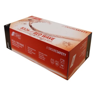 NITRAS RED WAVE Nitril Einmalhandschuhe, rot 1 Karton = 10 Packungen = 1000 Stück, Größe XL - Bild-Darstellung des Produktes 1
