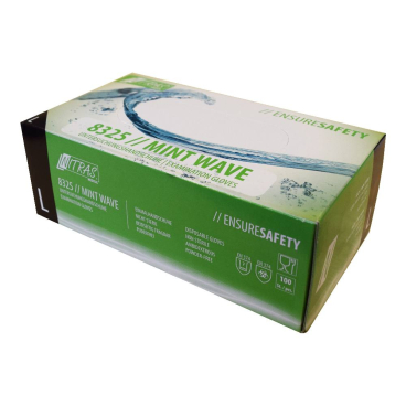 NITRAS MINT WAVE Nitril Einmalhandschuhe, grün 1 Packung = 100 Stück, Größe L - Bild-Darstellung des Produktes 1