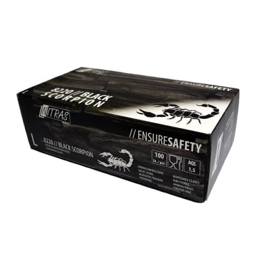 NITRAS BLACK SCORPION Latex Einmalhandschuhe, schwarz 1 Packung = 100 Stück, Größe L - Bild-Darstellung des Produktes 1