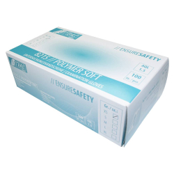 MCD Medical Care Dental GmbH NITRAS POLYMER SOFT Latex Einmalhandschuhe, weiß, Unsteril, Rollrand, puderfrei, beidseitig tragbar, extra griffig, 1 Packung = 100 Stück, Größe L 8215-L