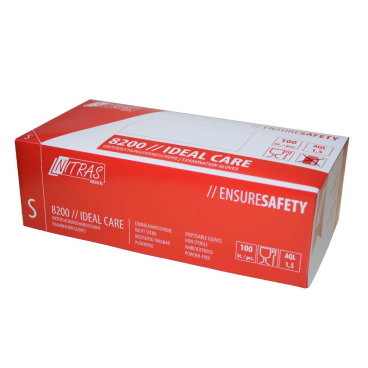 NITRAS IDEAL CARE Latex Einmalhandschuhe, naturfarben 1 Karton = 10 Packungen à 100 Stück, Größe S - Bild-Darstellung des Produktes 1
