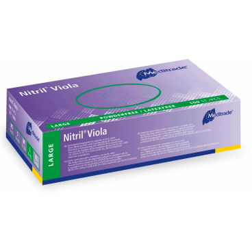 Meditrade Nitril Viola Einmalhandschuhe, puderfrei 1 Packung = 100 Handschuhe, Größe L (8) - Bild-Darstellung des Produktes 1