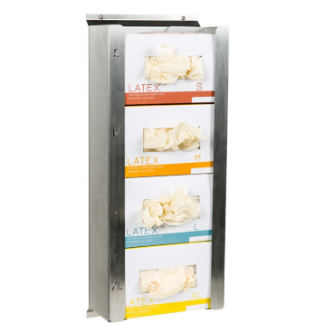 ETERNASOLID Handschuh Spenderbox 4-fach, Edelstahl Maße (B x T x H): 19,5 - 26 x 8 x 50 cm - Bild-Darstellung des Produktes 1