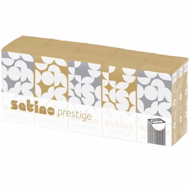 Satino Prestige Taschentücher, hochweiß, 4-lagig 1 Packung = 10 x 15 Tücher = 150 Tücher - Bild-Darstellung des Produktes 1