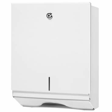 Satino Falthandtuchspender klein, weiß, V-Falz und C-Falz Maße (B x H x T): 26 x 34 x 12,6 cm - Bild-Darstellung des Produktes 1