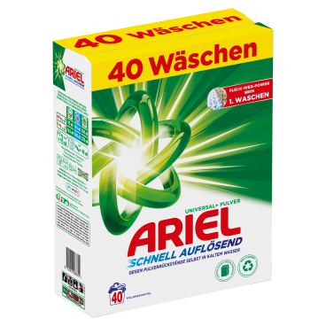Ariel Universal+ Pulver Regulär Vollwaschmittel 2,4 kg - 40 Waschladungen - Bild-Darstellung des Produktes 1