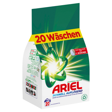 Ariel Universal+ Pulver Regulär Vollwaschmittel 1,2 kg - 20 Waschladungen - Bild-Darstellung des Produktes 1