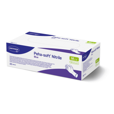 Peha-soft® Nitrile Blue Untersuchungshandschuh, puderfrei 1 Packung = 150 Stück, Größe M - Bild-Darstellung des Produktes 1