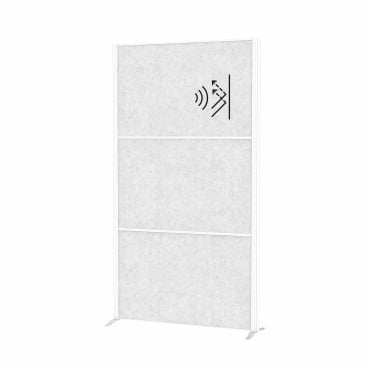 MAUL Trennwand MAULconnecto mit Standfuß, 100 x 180 cm Farbe: hellgrau - Bild-Darstellung des Produktes 1
