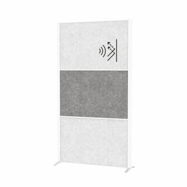 MAUL Trennwand MAULconnecto mit Standfuß, 100 x 180 cm Farbe: 2x hellgrau, 1x dunkelgrau - Bild-Darstellung des Produktes 1